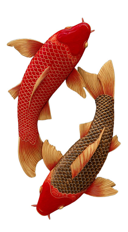 Golden Koi Duo Vinyl Car Decal Sticker – Waterproof & UV-Resistant 8"