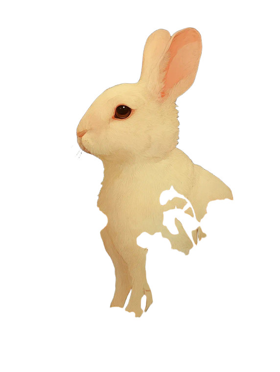 Cozy Bunny Vinyl Car Decal Sticker – Waterproof & UV-Resistant 8"