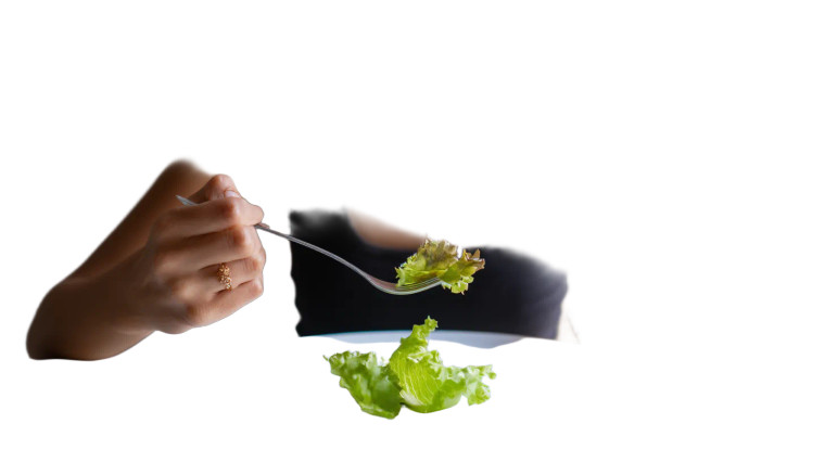 Woman Eating Lettuce Vinyl Car Decal Sticker – Waterproof & UV-Resistant 8"