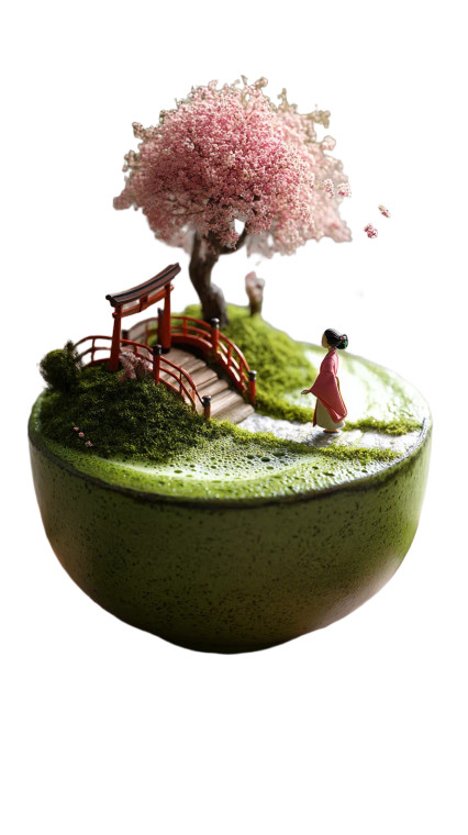 Matcha Micro-World Vinyl Car Decal Sticker – Waterproof & UV-Resistant 8"