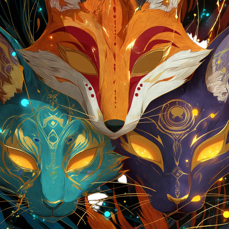 Therian Mask Trio Vinyl Car Decal Sticker – Waterproof & UV-Resistant 8"