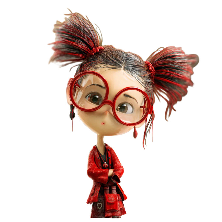 3D Female Avatar Vinyl Car Decal Sticker – Waterproof & UV-Resistant 8"