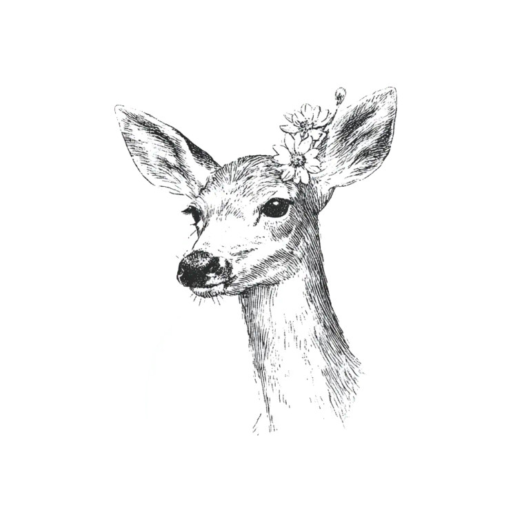 Cute Deer Head Vinyl Car Decal Sticker – Waterproof & UV-Resistant 8"