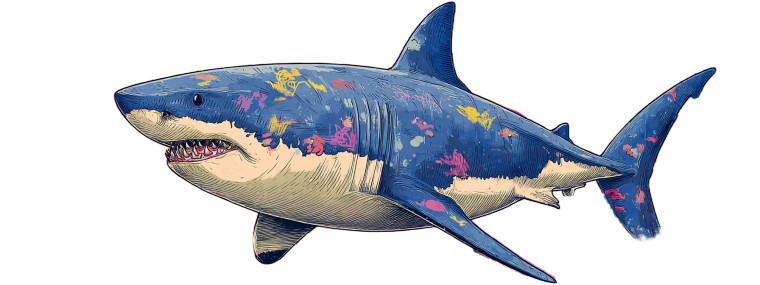 Graffiti Shark Vinyl Car Decal Sticker – Waterproof & UV-Resistant 8"