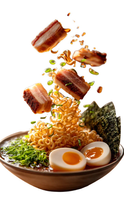 Floating Ramen Ingredients Vinyl Car Decal Sticker – Waterproof & UV-Resistant 8"