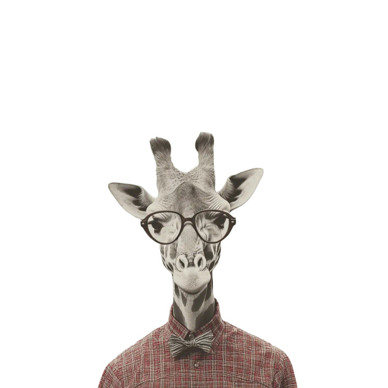 Giraffe In Glasses Vinyl Car Decal Sticker – Waterproof & UV-Resistant 8"