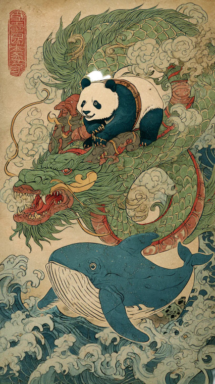 Panda On Dragon V2 Vinyl Car Decal Sticker – Waterproof & UV-Resistant 8"