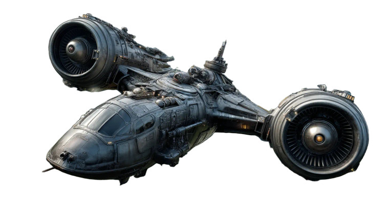 Massive Spacecraft Flying Vinyl Car Decal Sticker – Waterproof & UV-Resistant 8"