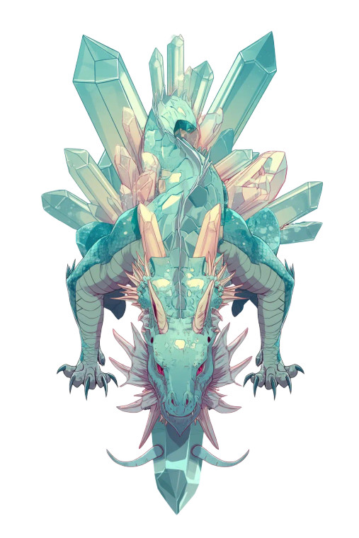 Crystal Dragon Vinyl Car Decal Sticker – Waterproof & UV-Resistant 8"