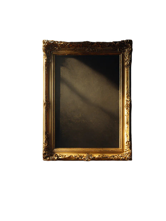 Ornate Gold Frame Vinyl Car Decal Sticker – Waterproof & UV-Resistant 8"