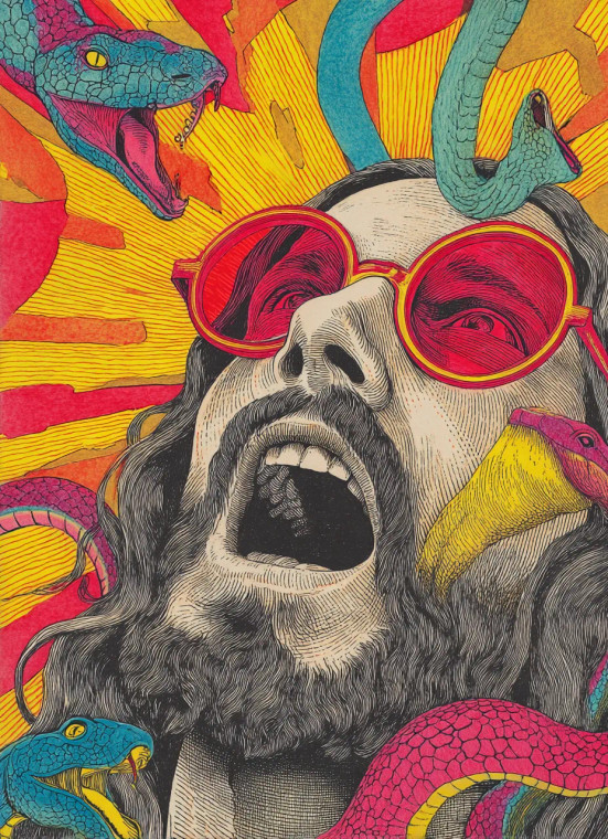 Psychedelic Jesus Vinyl Car Decal Sticker – Waterproof & UV-Resistant 8"