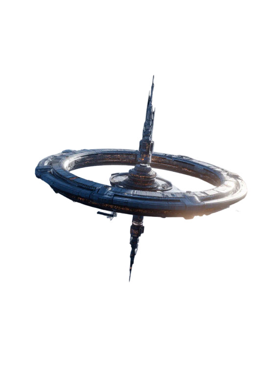 Orbital Spaceship Station Vinyl Car Decal Sticker – Waterproof & UV-Resistant 8"