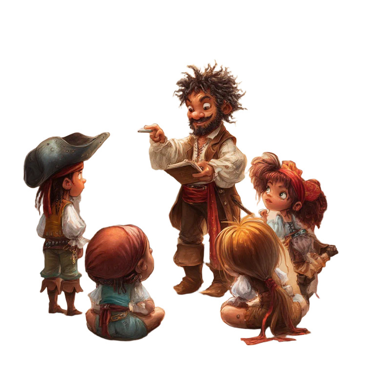 Pirate Teacher Explaining Vinyl Car Decal Sticker – Waterproof & UV-Resistant 8"