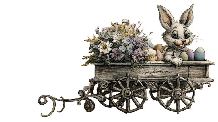 Vintage Easter Bunny V8 Vinyl Car Decal Sticker – Waterproof & UV-Resistant 8"