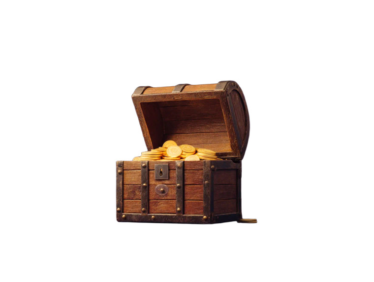 Treasure Chest Vinyl Car Decal Sticker – Waterproof & UV-Resistant 8"