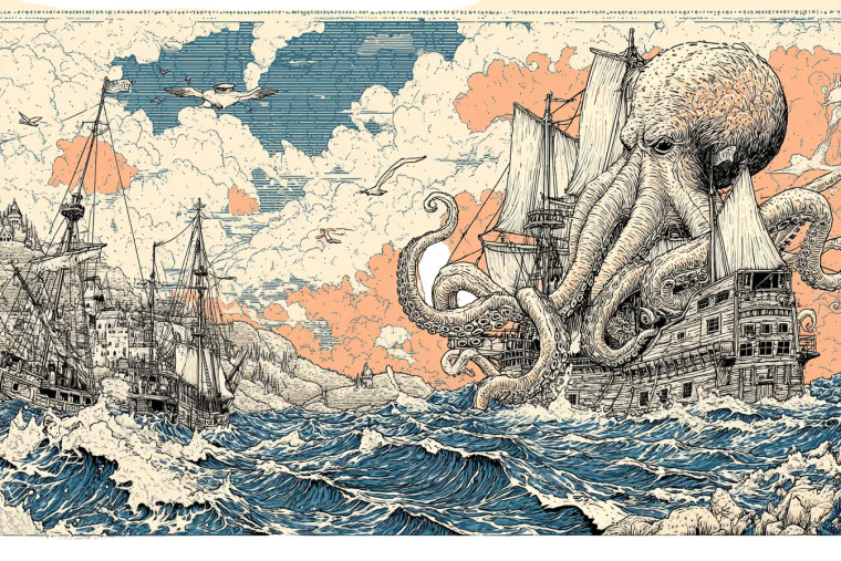 Giant Octopus Attack V2 Vinyl Car Decal Sticker – Waterproof & UV-Resistant 8"