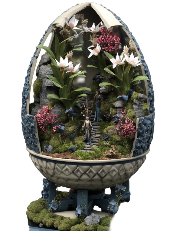 Fabergé Egg Garden Vinyl Car Decal Sticker – Waterproof & UV-Resistant 8"