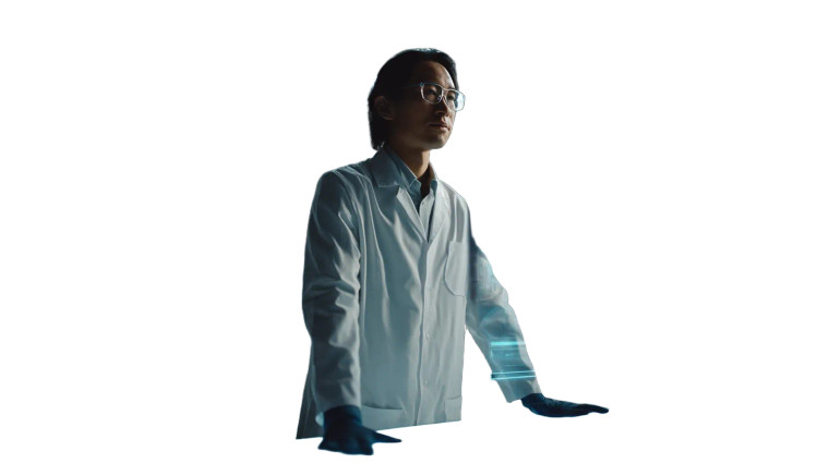 Futuristic Japanese Scientist Vinyl Car Decal Sticker – Waterproof & UV-Resistant 8"