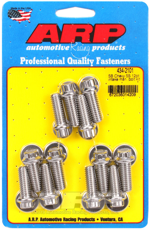 High Strength ARP Auto Racing Intake Manifold Bolt | For Chevy 265-400CI | 12-Point Polished Stainless Steel