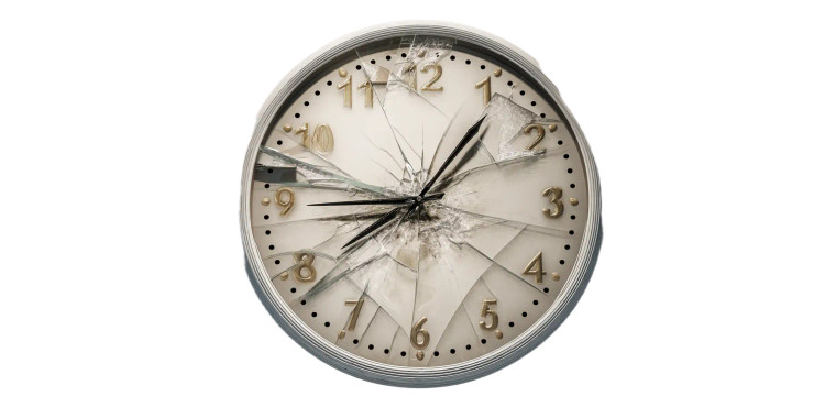 Surreal Broken Clock Vinyl Car Decal Sticker – Waterproof & UV-Resistant 8"