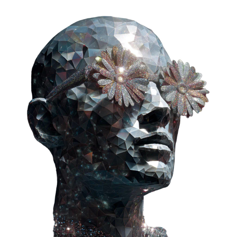 Diamond Futuristic Human Vinyl Car Decal Sticker – Waterproof & UV-Resistant 8"