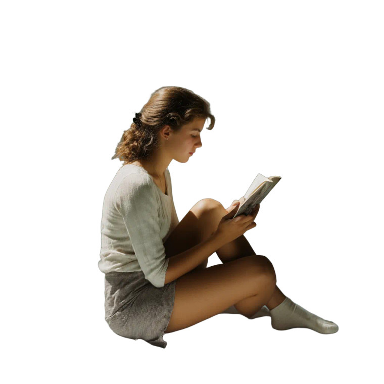 Teenager Reading Vinyl Car Decal Sticker – Waterproof & UV-Resistant 8"