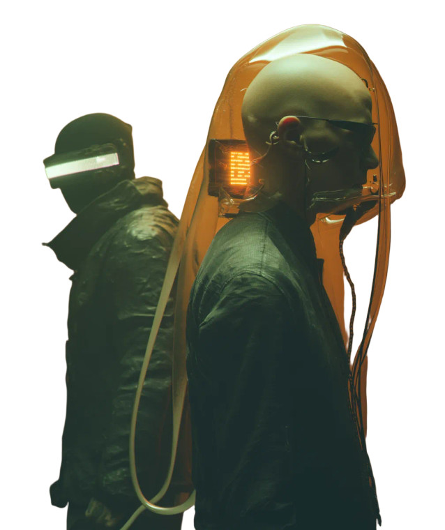 Cyberpunk Cinematic Portrait Vinyl Car Decal Sticker – Waterproof & UV-Resistant 8"