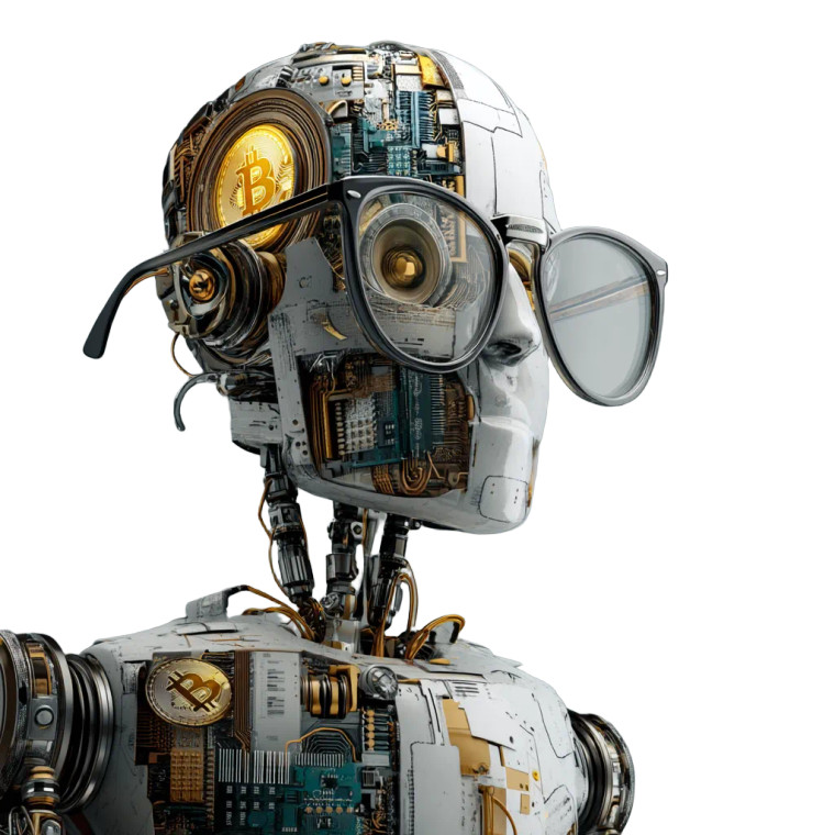 Bitcoin Robot Vinyl Car Decal Sticker – Waterproof & UV-Resistant 8"