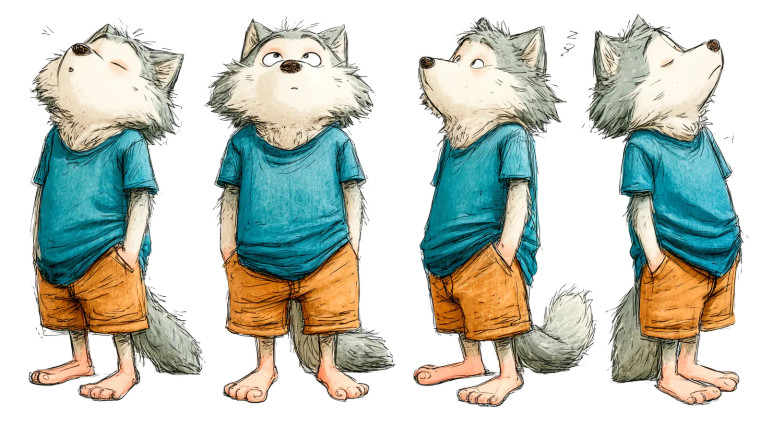 Cute Wolf Child Vinyl Car Decal Sticker – Waterproof & UV-Resistant 8"