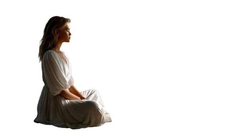 Meditating Serene Figure Vinyl Car Decal Sticker – Waterproof & UV-Resistant 8"