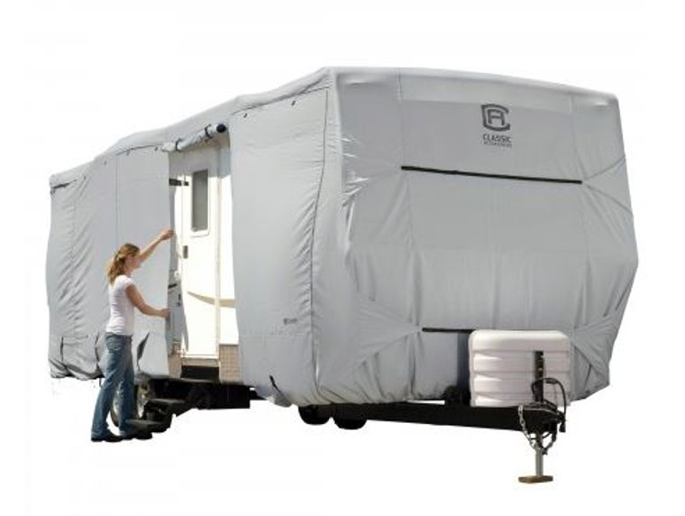 Ultimate Protection Travel Trailer Cover | Fits 24-27ft | Water Resistant Gray Polyester | Easy Install