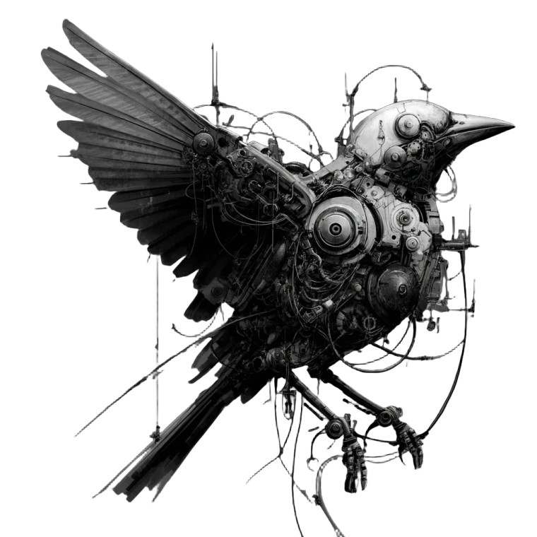 Robot Bird Concept Vinyl Car Decal Sticker – Waterproof & UV-Resistant 8"