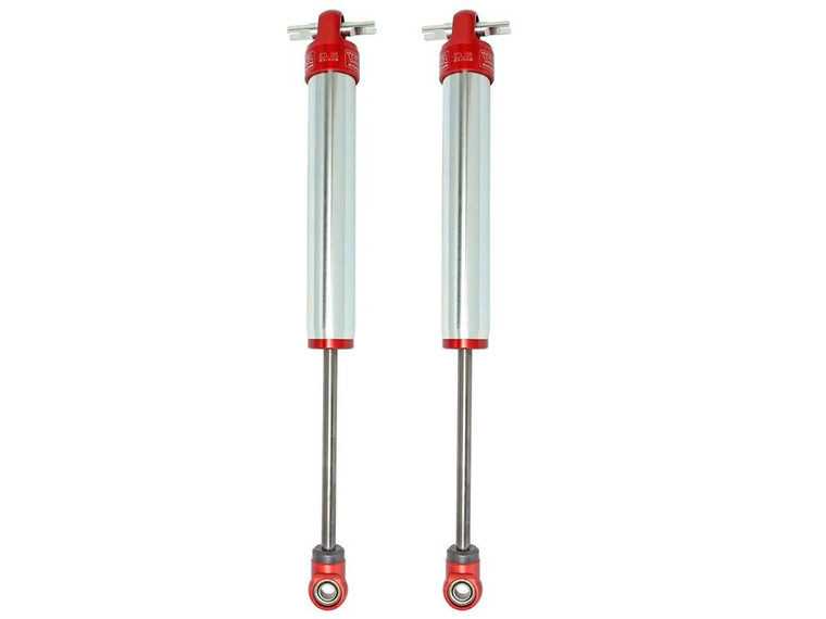 Enhance Your Jeep Wrangler JK | AFE Shock Absorbers | Hydraulic | Adjustable | With Reservoir | Silver & Red | Set of 2