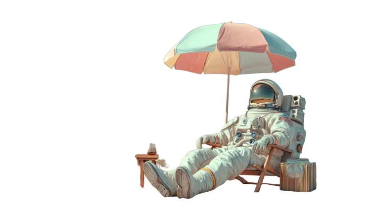 Astronaut Beach Relaxation V2 Vinyl Car Decal Sticker – Waterproof & UV-Resistant 8"