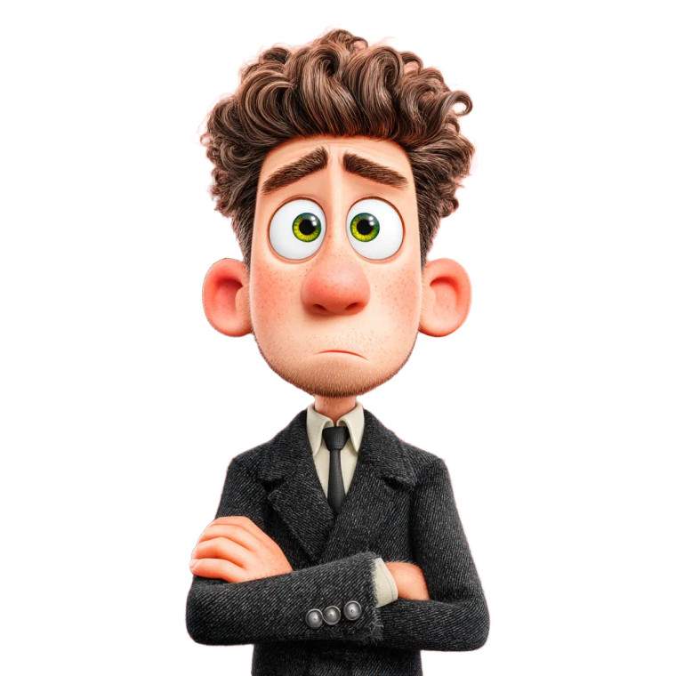 3D Avatar Man Vinyl Car Decal Sticker – Waterproof & UV-Resistant 8"