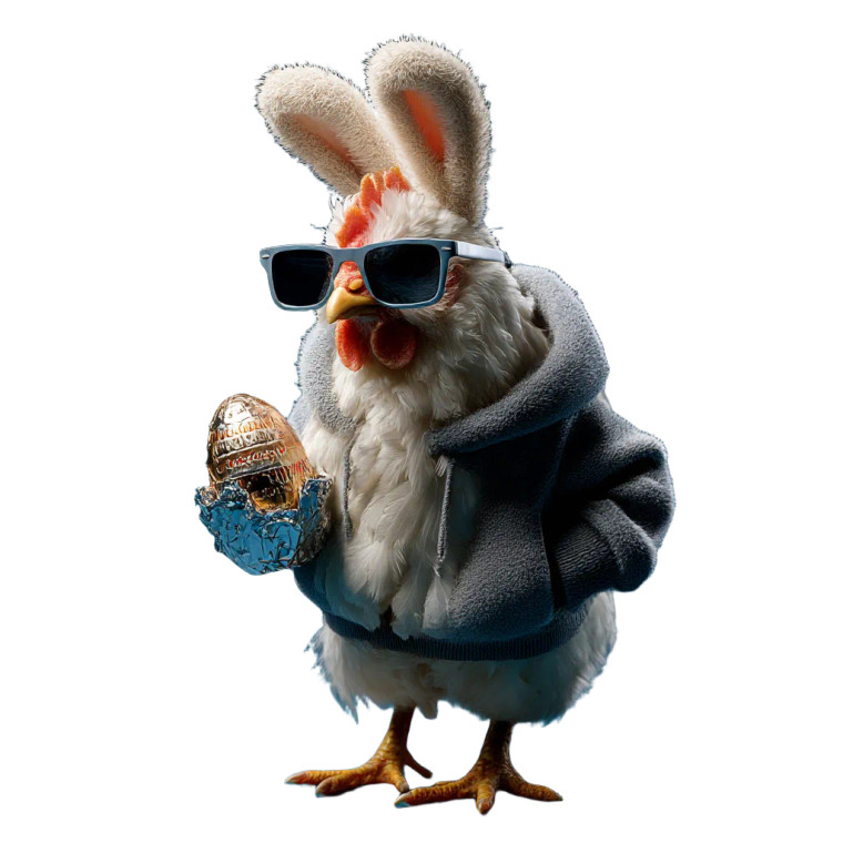 Funny Easter Chicken Vinyl Car Decal Sticker – Waterproof & UV-Resistant 8"