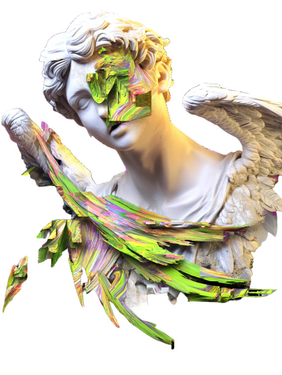 Glitch Angel Poster Vinyl Car Decal Sticker – Waterproof & UV-Resistant 8"
