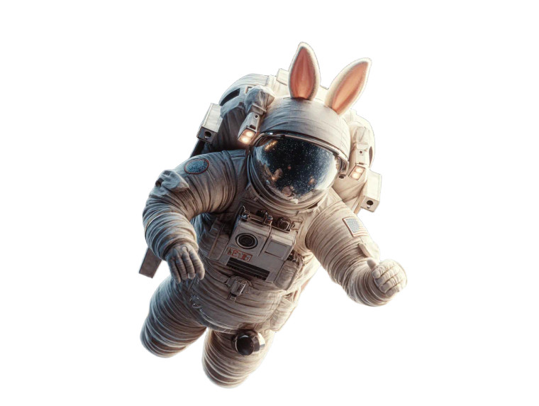 Space Easter Bunny V2 Vinyl Car Decal Sticker – Waterproof & UV-Resistant 8"