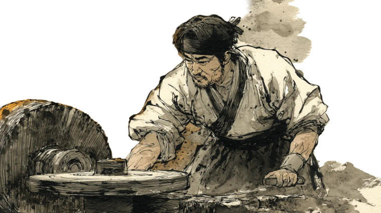 Joseon Dynasty Potter Vinyl Car Decal Sticker – Waterproof & UV-Resistant 8"