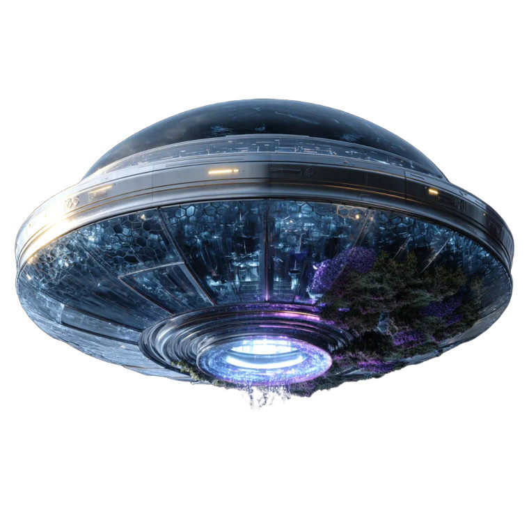 Futuristic Ufo Spaceship V2 Vinyl Car Decal Sticker – Waterproof & UV-Resistant 8"