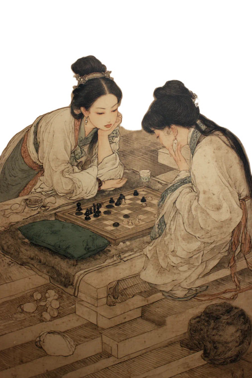 Scholars At Chess Vinyl Car Decal Sticker – Waterproof & UV-Resistant 8"