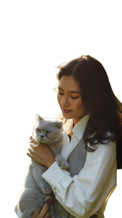 Elegant Woman With Cat V2 Vinyl Car Decal Sticker – Waterproof & UV-Resistant 8"