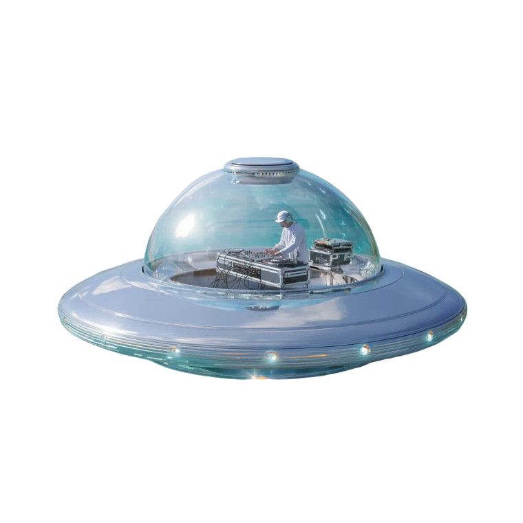 Beach Ufo Dj Vinyl Car Decal Sticker – Waterproof & UV-Resistant 8"