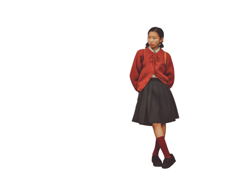 Schoolgirl Portrait Vinyl Car Decal Sticker – Waterproof & UV-Resistant 8"