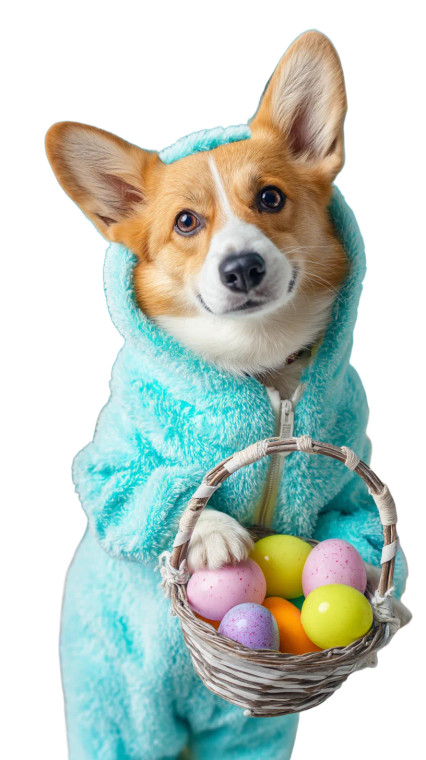 Easter Corgi Cleaner Vinyl Car Decal Sticker – Waterproof & UV-Resistant 8"