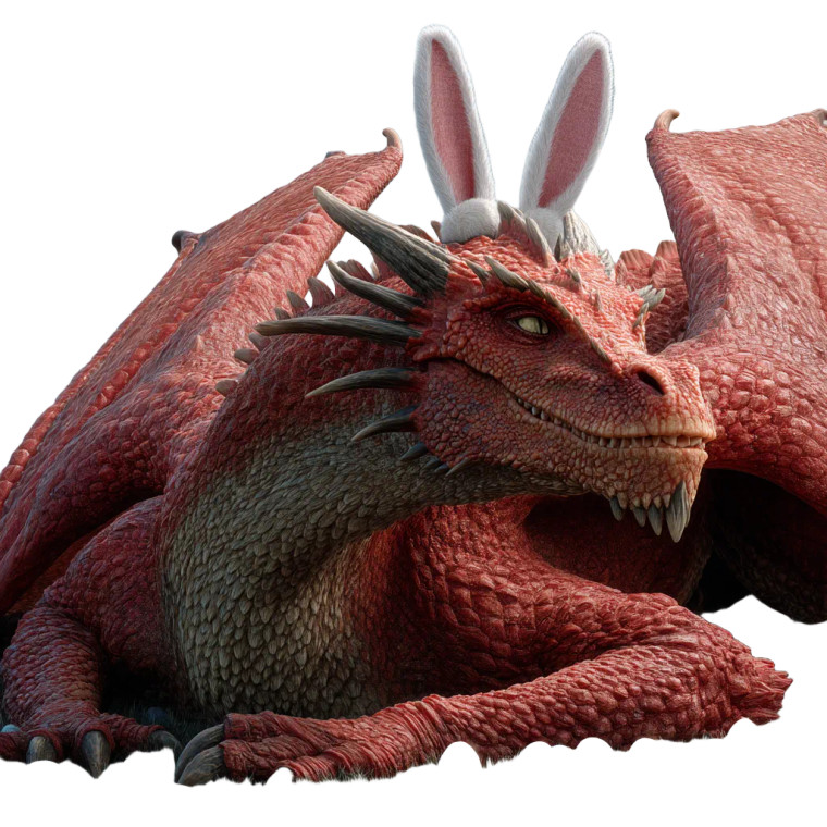 Dragon In Bunny Ears Vinyl Car Decal Sticker – Waterproof & UV-Resistant 8"