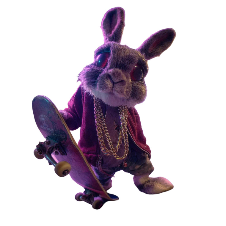 Neon Easter Rabbit Vinyl Car Decal Sticker – Waterproof & UV-Resistant 8"