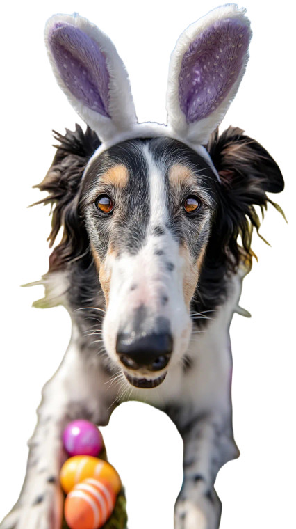 Easter Borzoi Vinyl Car Decal Sticker – Waterproof & UV-Resistant 8"