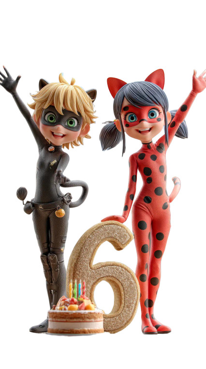 Cat Noir & Ladybug Vinyl Car Decal Sticker – Waterproof & UV-Resistant 8"