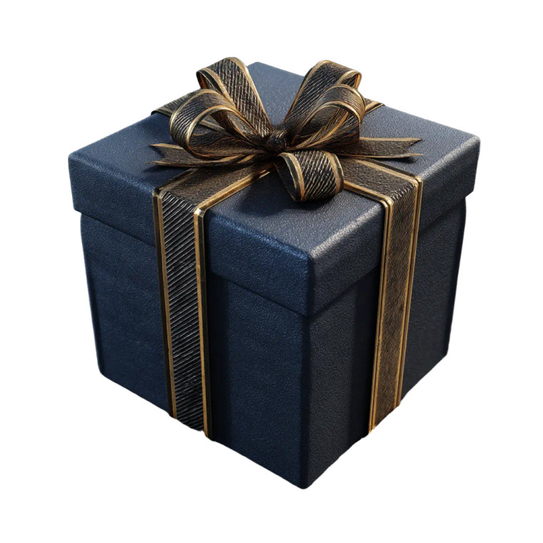 Navy Gift Box Vinyl Car Decal Sticker – Waterproof & UV-Resistant 8"